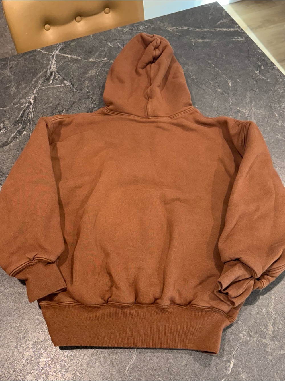 Yeezy double layer perfect hoodie sweatshirt size large kids 10/11 brown - Picture 6 of 6